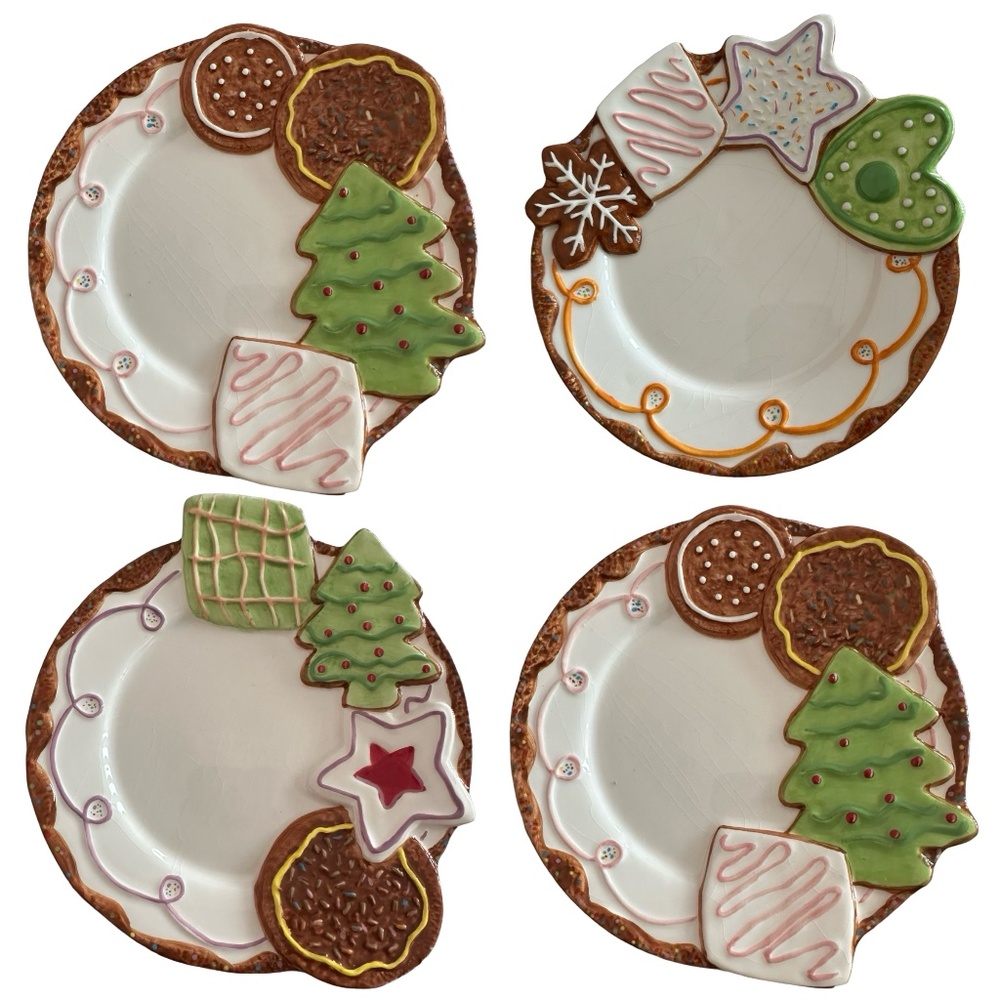BETTER HOMES & GARDENS Sweets Collection 3D Ceramic Dessert Plate (set of 4)